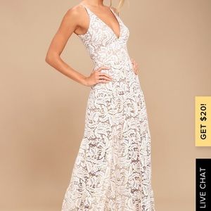 Dress the Population Melina White&Gold Maxi Dress